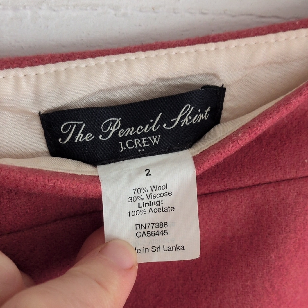 J. Crew Rose Wool Pencil Skirt